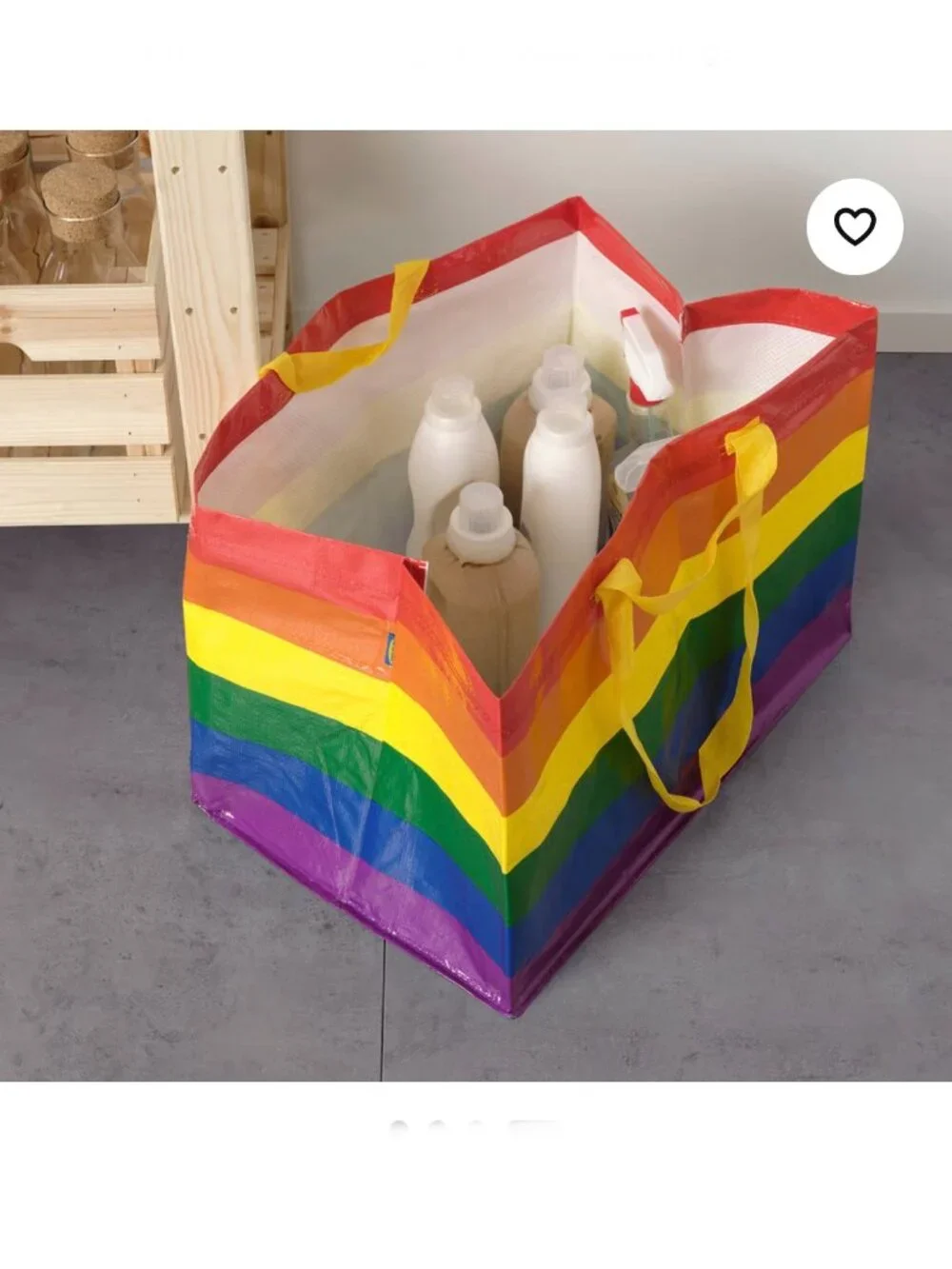 LOT of 2 IKEA Storstomma Large Tote Bag Rainbow Reusable Pride LGBTQ NWT